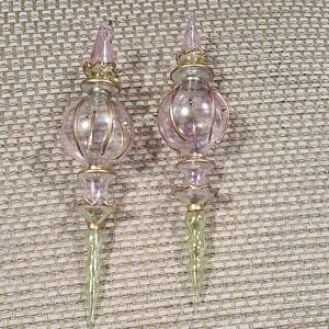 Blown Glass Ornaments Tear Drops Icicles Wicked Glenda Bubble Elphaba Christmas